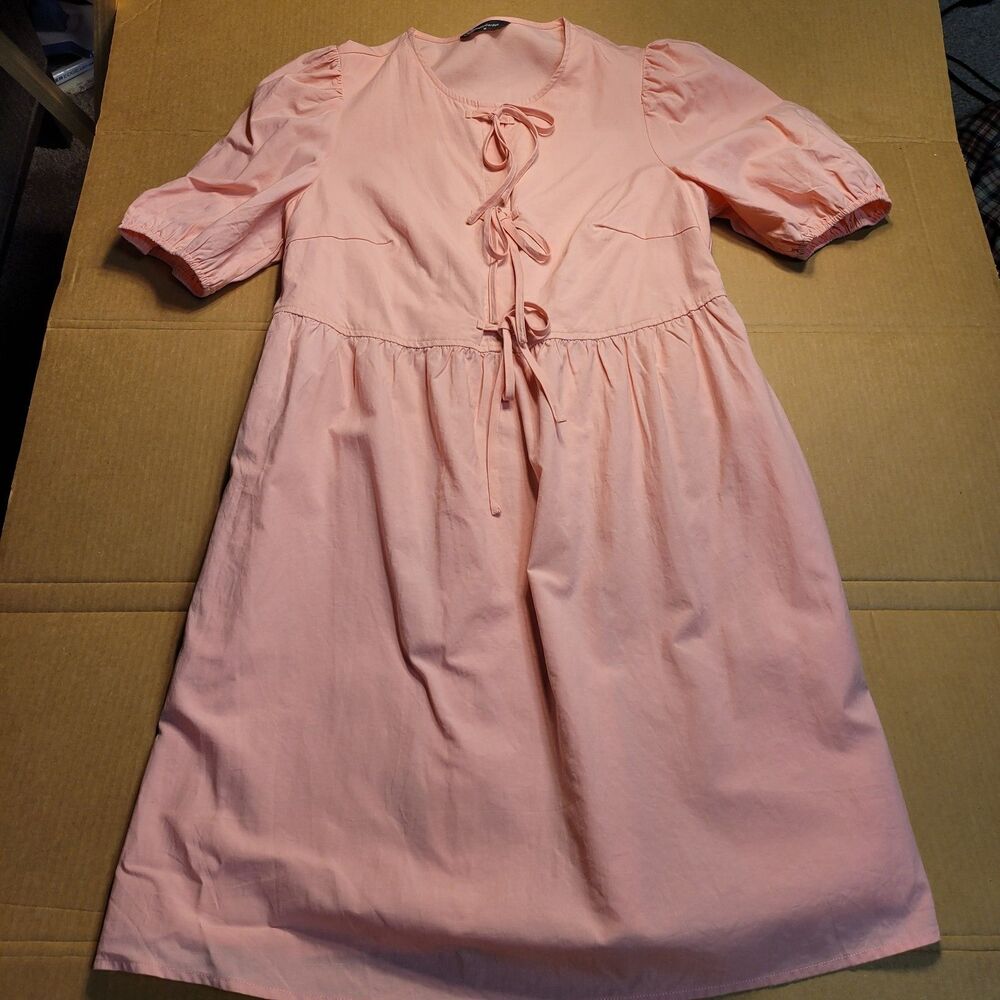 Pretty Garden Pink Babydoll Mini Dress Womens Medium NEW NWOT